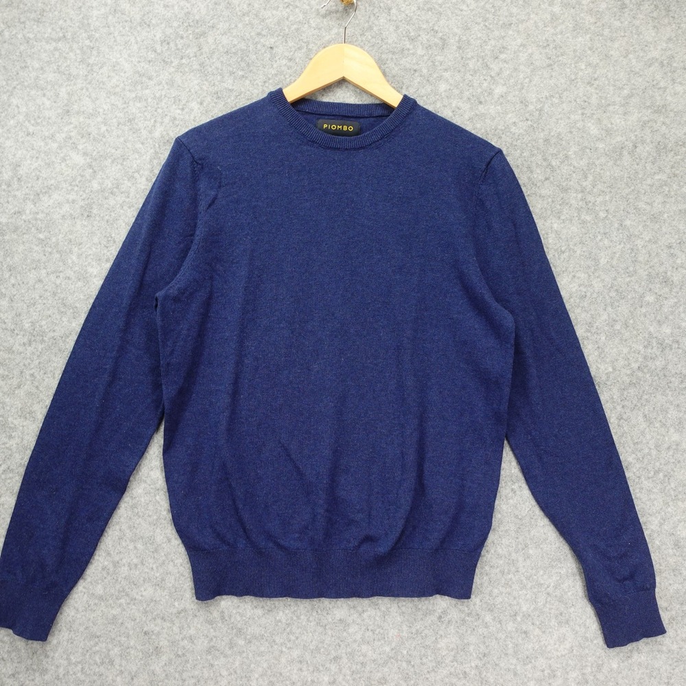 Piombo Sweater Mens IT 48 Navy Blue S Cotton Crewneck Italian Luxury ITALY $250